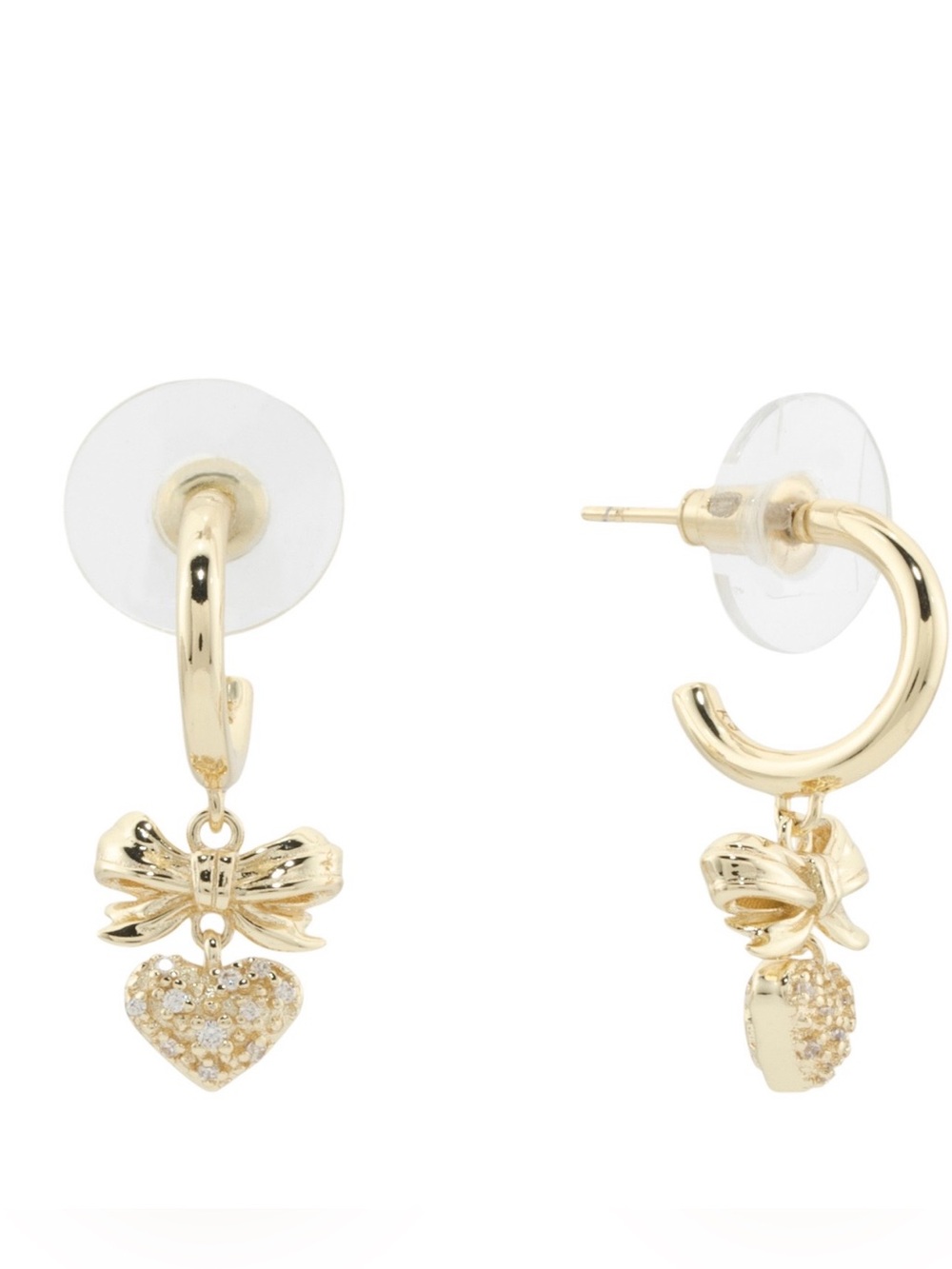 Kendra Scott Belle Bow & CZ Huggie Earrings